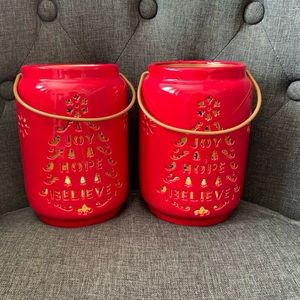 Pair of Christmas lanterns